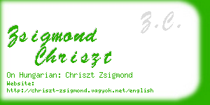 zsigmond chriszt business card